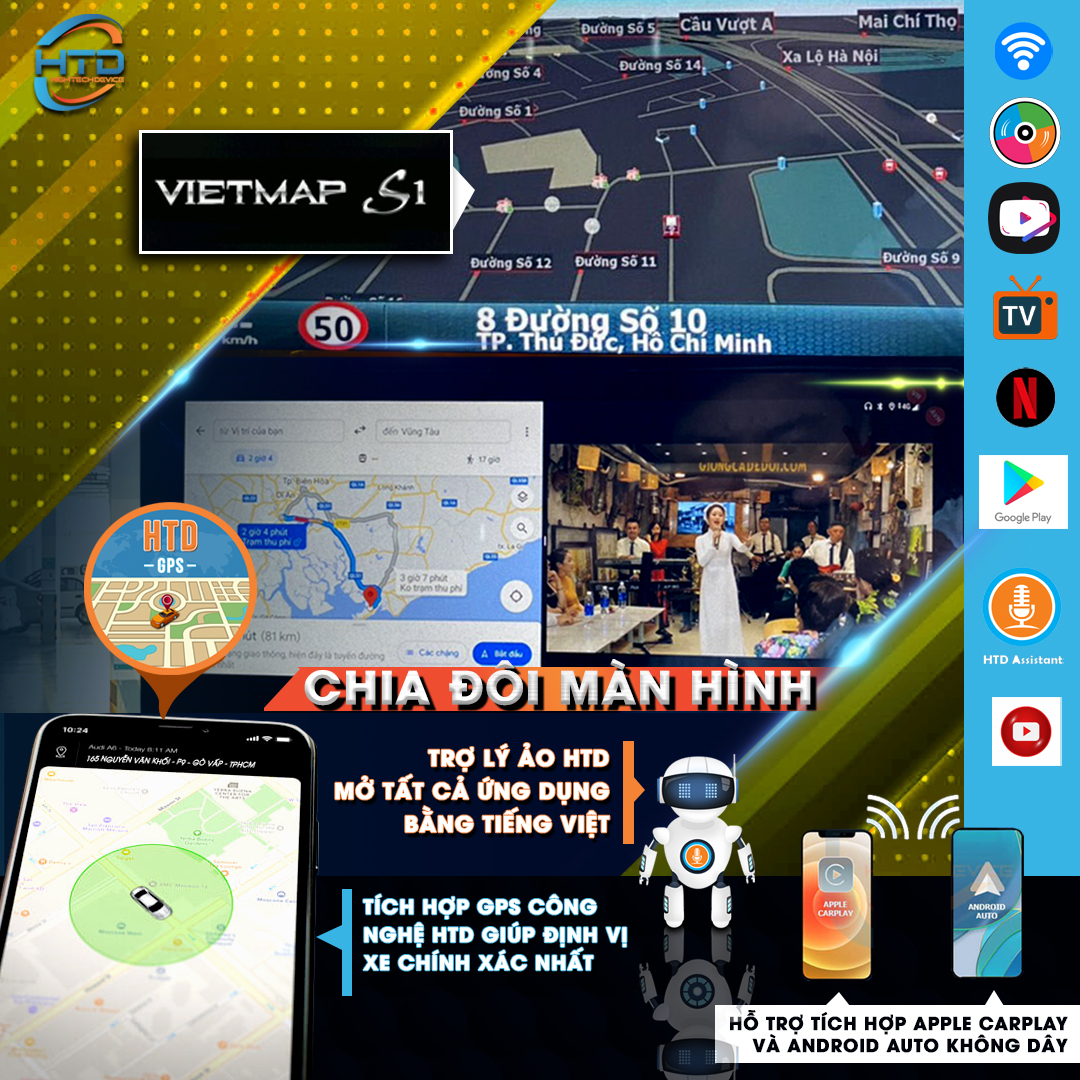 HTD Smart Android Box ô tô D13 Lux – Android 10 Offical