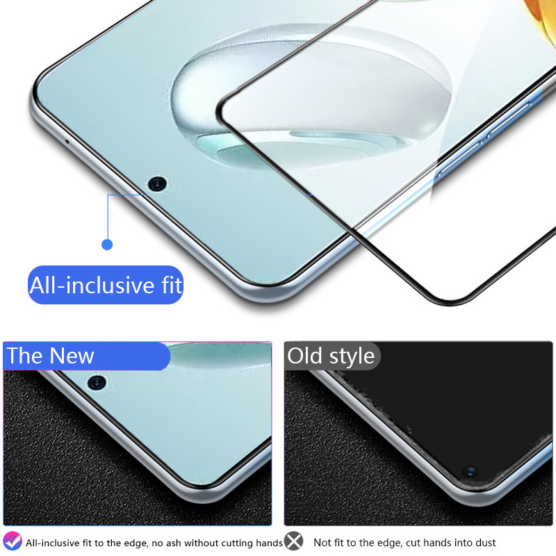 (2Pcs)Biruiqu For Honor 200 Smart 9H 2.5D Full Cover Tempered Glass Screen Protector Film Black. 