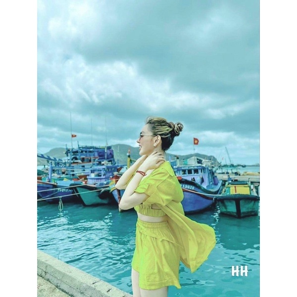 Sét đũi áo bra áo sơ mi quần short Hvy
