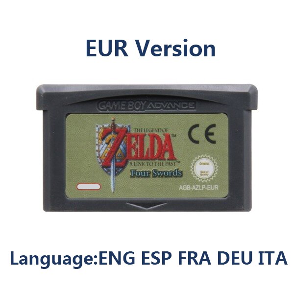 Zelda series gba game 32-bit video game cartridge console card minish cap four swords for gba gbasp ndsl usa eur version