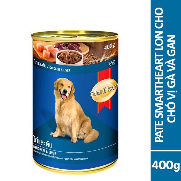 [Combo 3 lon] [Date 2025] Pate cho chó lớn Smartheart dạng lon 400gr có 2 vị