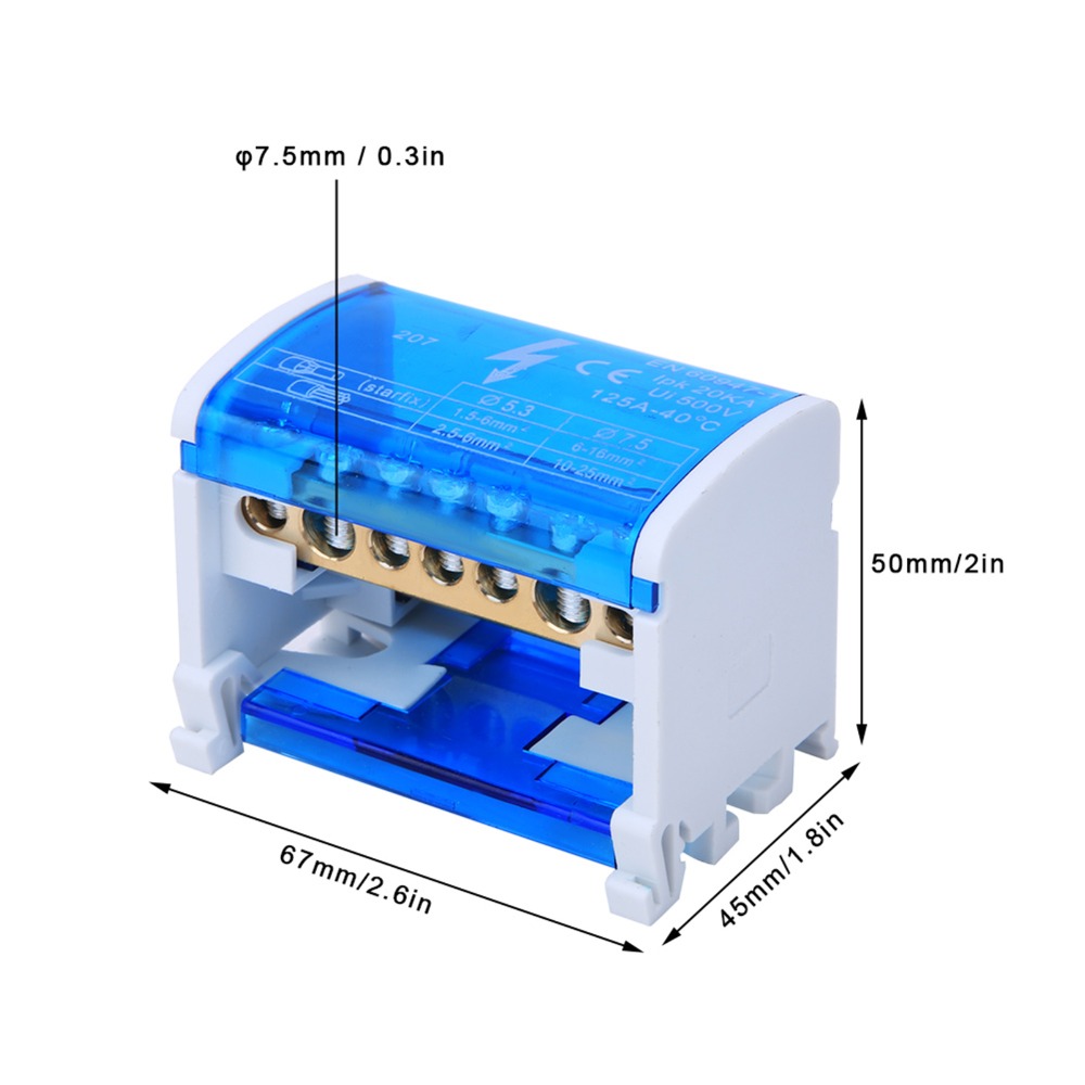 Din Rail 207 Terminal Distribution Box Single Phase 2-Level Terminal ...