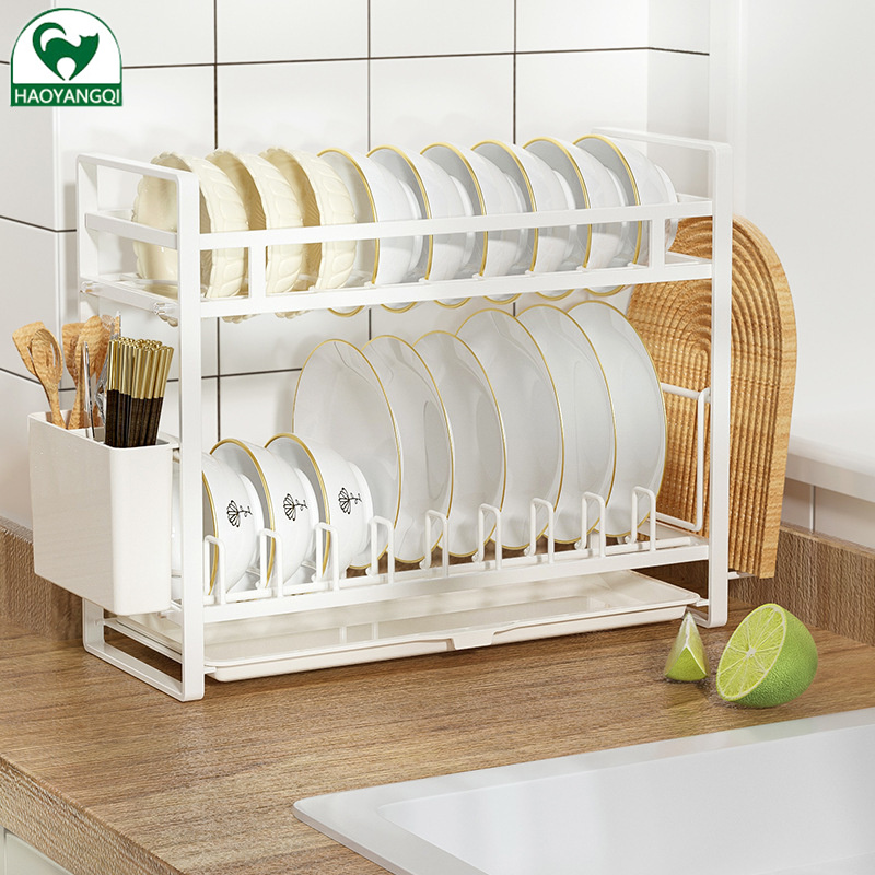 Multifunctional drain bowl rack kitchen storage rack table multi-layer storage rack plate rack save space