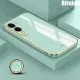 Biruiqu for VIVO Y04 Back Cover Luxury 6D Plating Frame Shiny Bling Phone Pounch Soft Silicone Square Phone Case. 