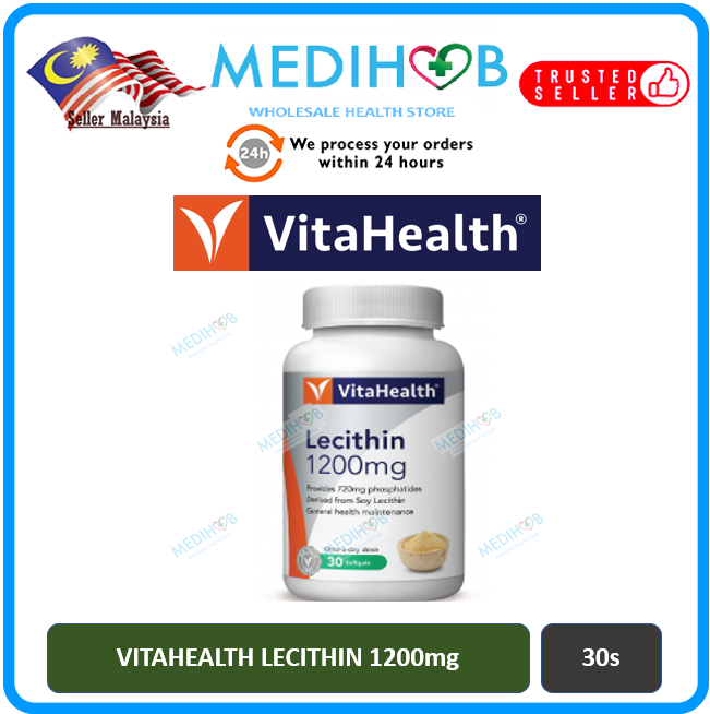 VitaHealth Lecithin 1200mg 30’s [Expiry 1/8/2024] Lazada