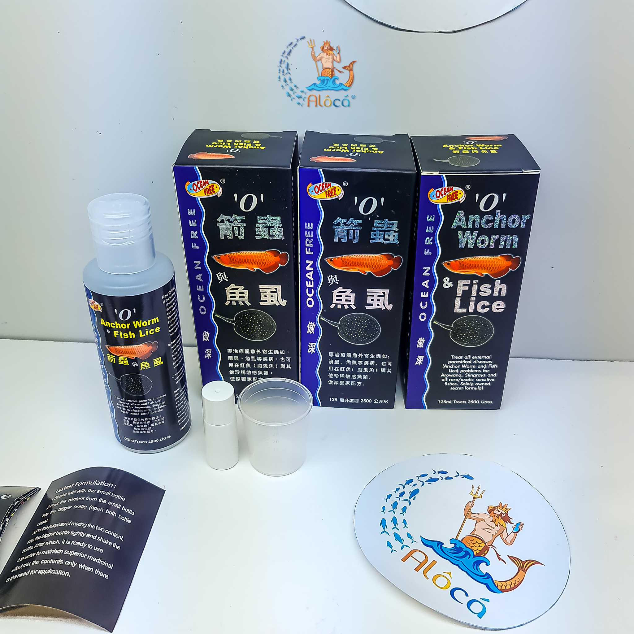 Chai số 0 Ocean Free diệt trùng mỏ neo cho cá Rồng, cá Sam.