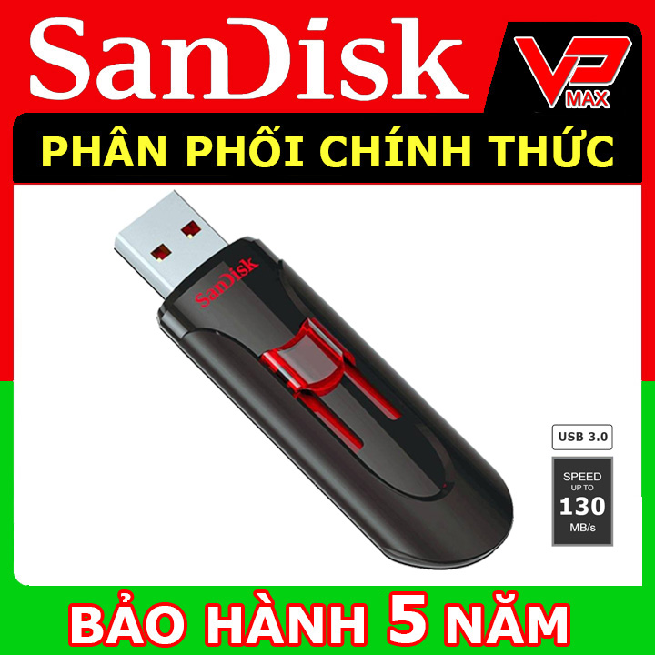USB 64Gb 32GB 16GB Kingston Sandisk 3.0 Cruzer Glide CZ600 Tốc độ 100Mb/s BH 5 năm siêu bền