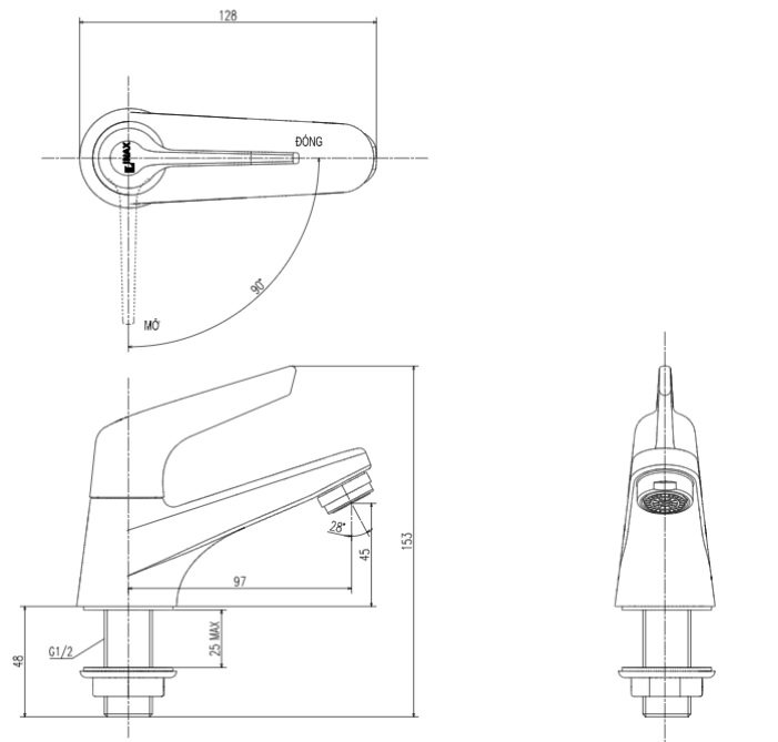 Vòi Nước Lạnh Lavabo Inax LFV-17