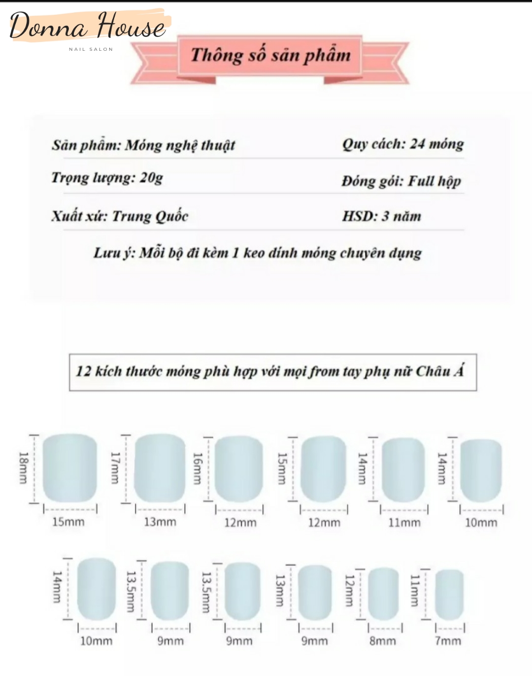Combo 05 miếng keo dán móng tay 2 mặt 24 móng/miếng