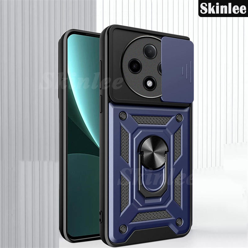 Phone case For OPPO Reno 12F Back cover Hard Armor Shockproof Camera Protection Bracket Navigation Holder Ring cover for For OPPO Reno 12F 5G Cover cases