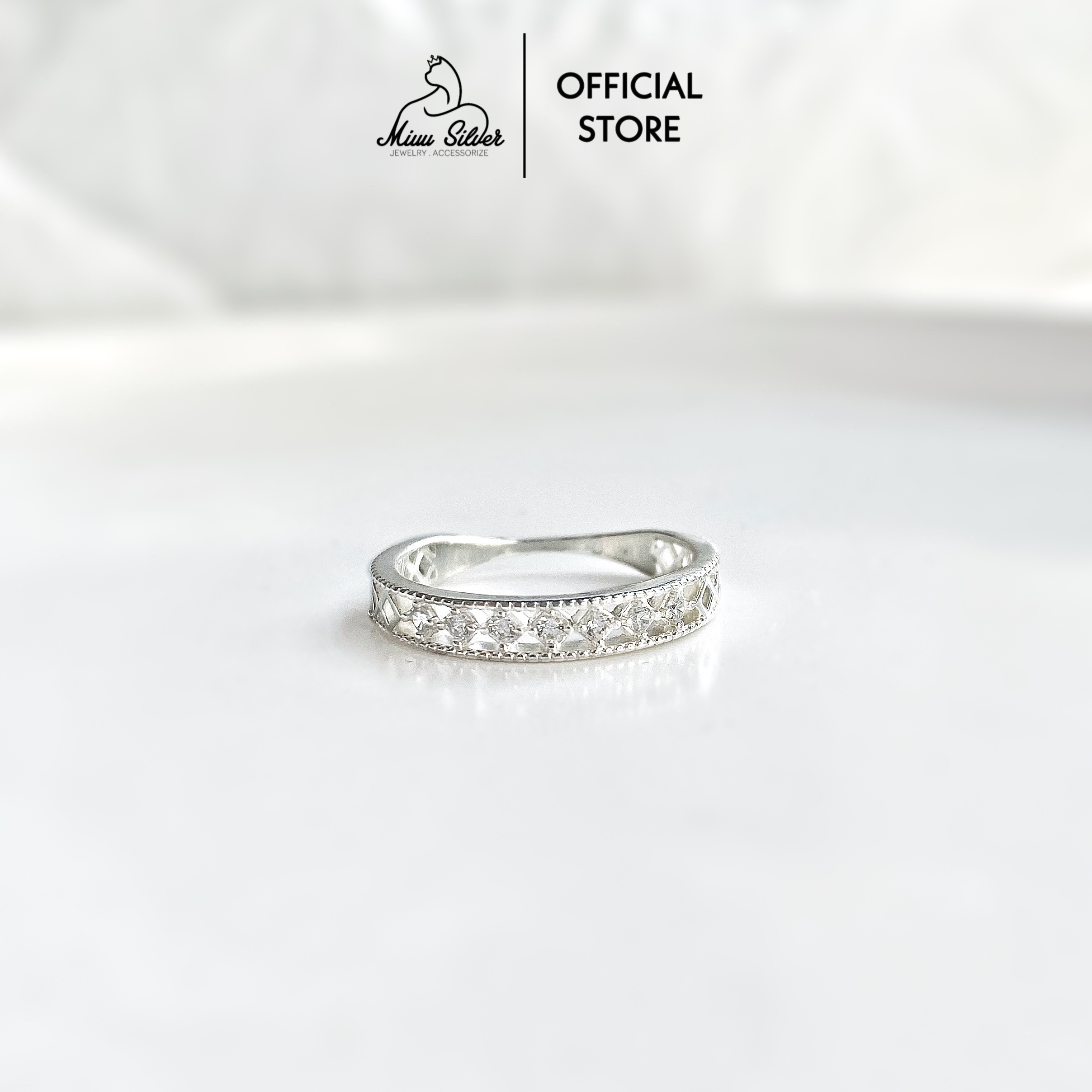 Nhẫn bạc nữ Miuu Silver, nhẫn nữ bạc 925 Galix đính đá