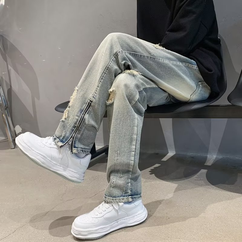 利Quần jeans Dài Xẻ Tà Thời Trang Dành Cho Nam