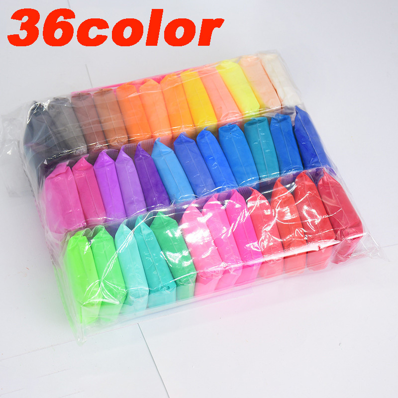 【GlobalTrendz】36 Colors/Set Fluffy Slime Soft Clay Antistress Light Plasticine Slime Sand Fidget Gum Polymer Clay For KidsToys. 