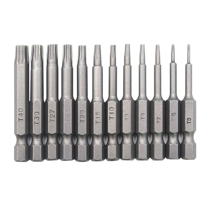 Haonuoke Electric Screwdriver Screwdriver Bit Head Cross 50mm 1/4 Inch T5-T40 Torx Head