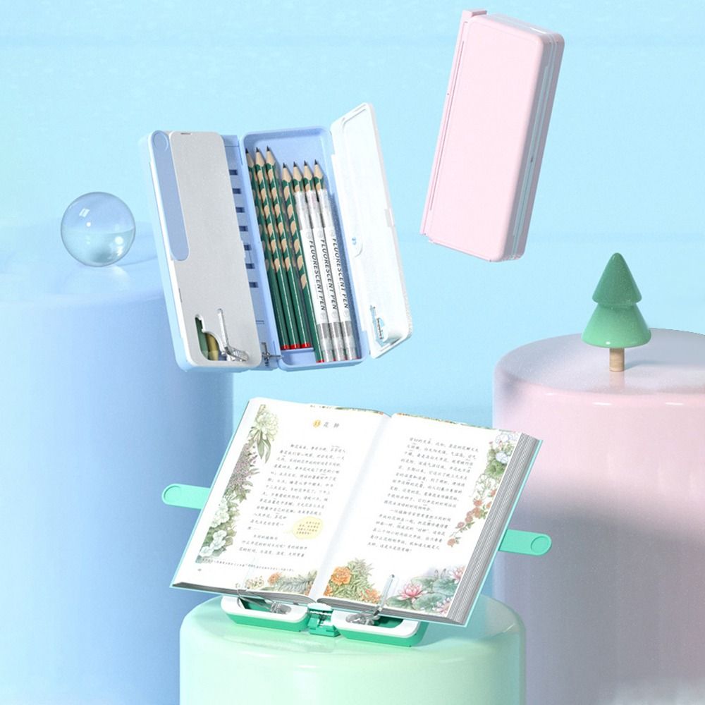 Str6177 xách tay có thể điều chỉnh đọc sách kệ sách Giá đỡ sách bút trường hợp lưu trữ bằng văn bản Bracket với clip
