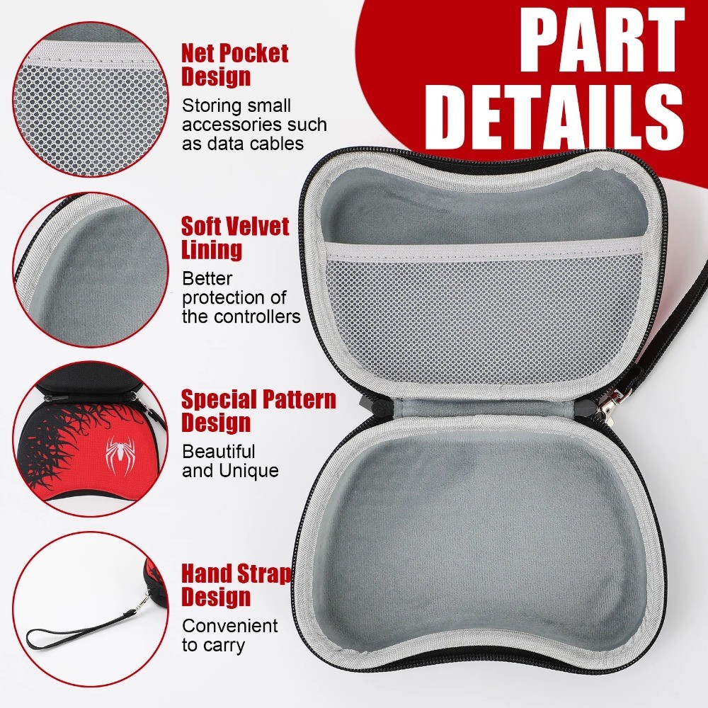 Gamepad Case EVA Hard Gamepad Case Portable Zipper Pouch Shockproof Controller ...