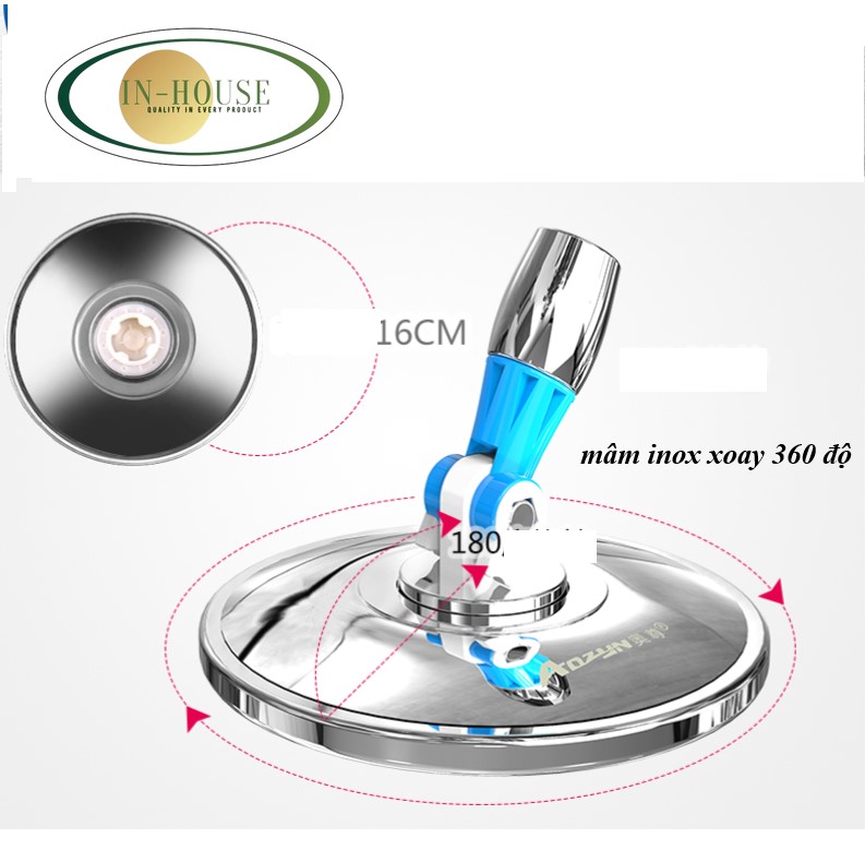 cây lau nhà inox 360 độ thông minh