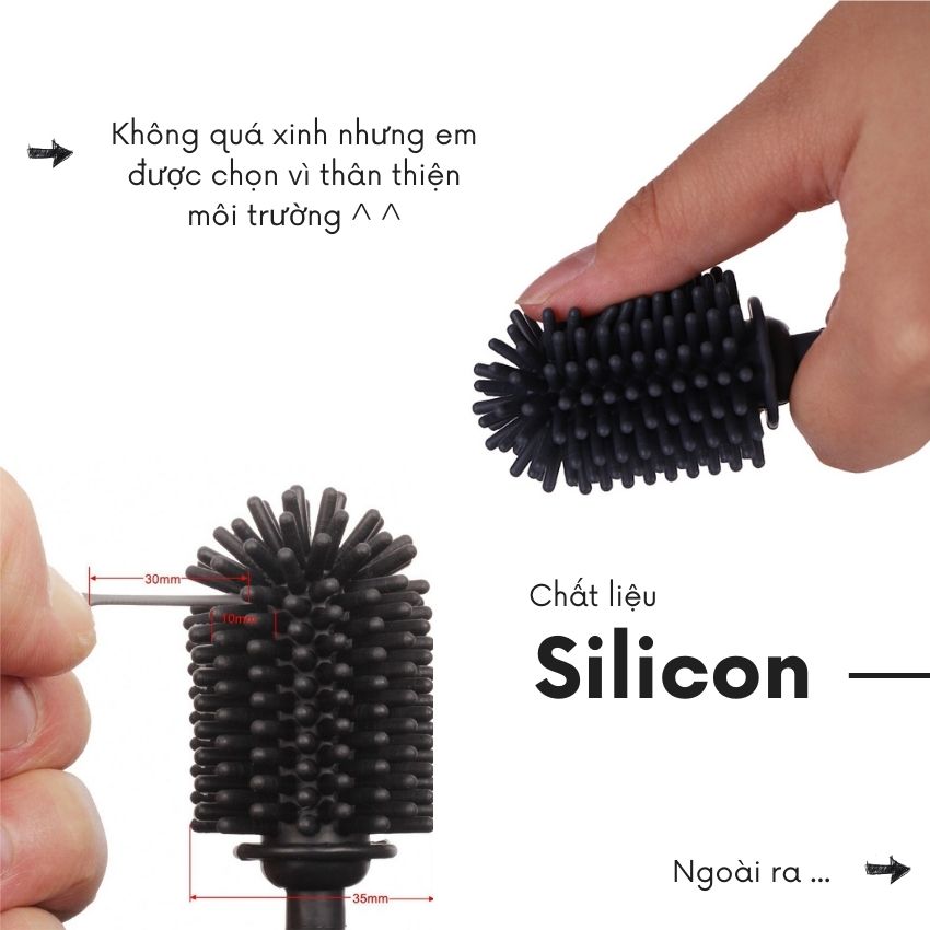 Cây cọ rửa bình sữa silicon FEEKA, dụng cụ cọ rửa ly - cốc - chén cao cấp 33cm