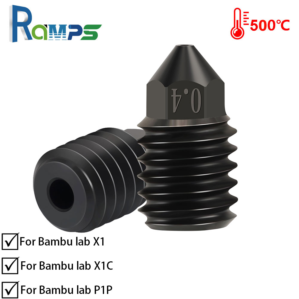 【Top-Rated Product】500鈩?Hardened Steel High-Temperature Nozzle For Bambu Lab X1 X1c P1p 3d Printer 0.2/0.4/0.6/0.8/1.0mm For Bambu Upgraded Hotend. 