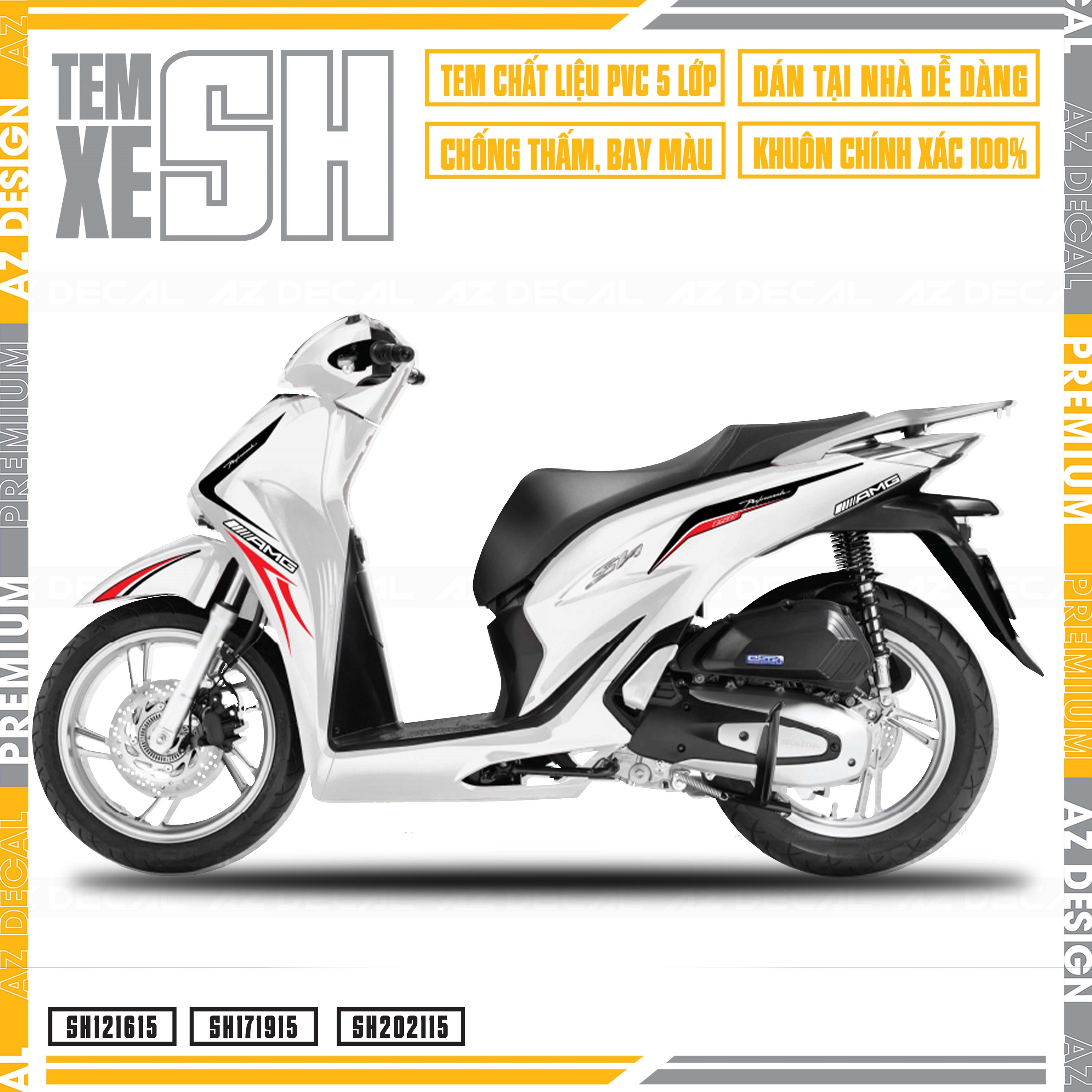 Tem chế xe sh thiết kế tem chỉ phong cách performance | sh15 | decal rời dán xe chống thấm nước, chống bay màu - azdecal