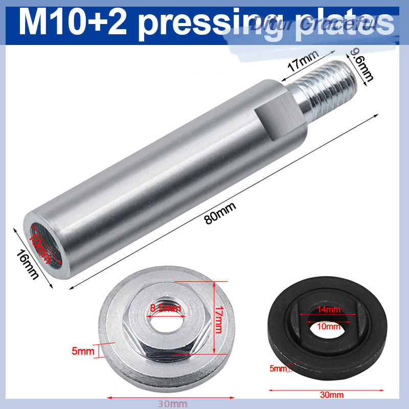 Ditur 3PCS Set 80MM Thread Adapter Shaft Polishing Pad Grinding Connection Rod Polisher Accessories M10 Angle Grinder Extension Rod