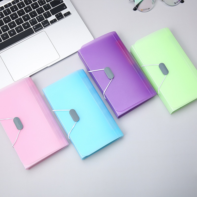 A6 Expanding File Folder Buckle Wallet Organ Bag Documents Folders Organizer File Pouch Bill Folder Family School Office Binder