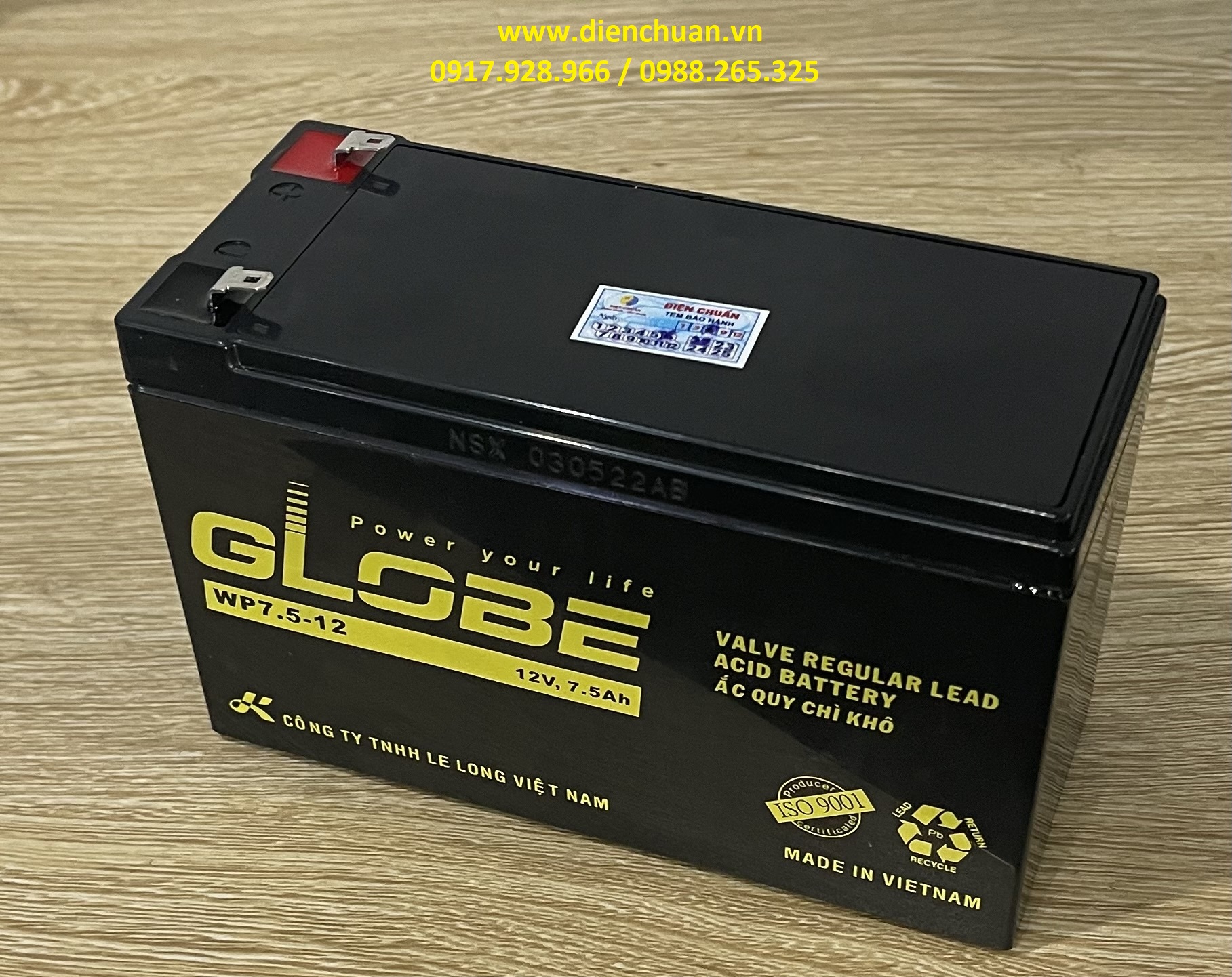 Ắc quy Globe 12V 7.5Ah WP7.5-12 / Bình ắc quy Globe WP7.5-12 ( 12V 7,5Ah)