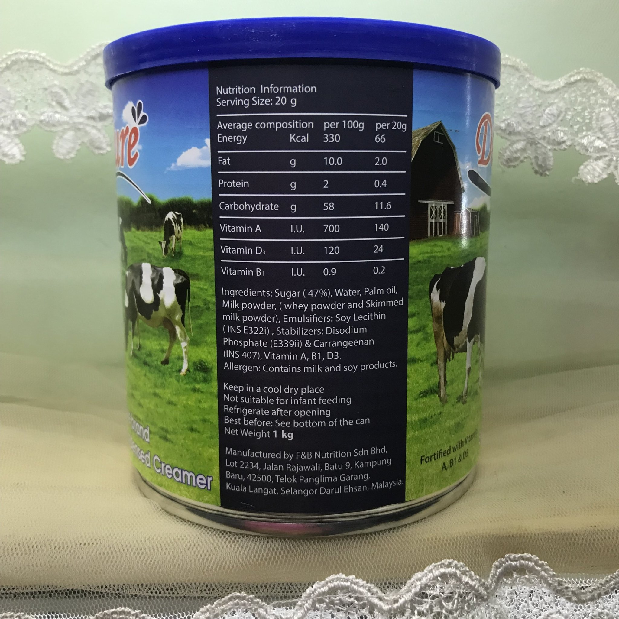 (HCM-Q8) 3 Lon- Sữa đặc có đường Delipure 1kg/lon ( hàng nhập từ Malaysia)