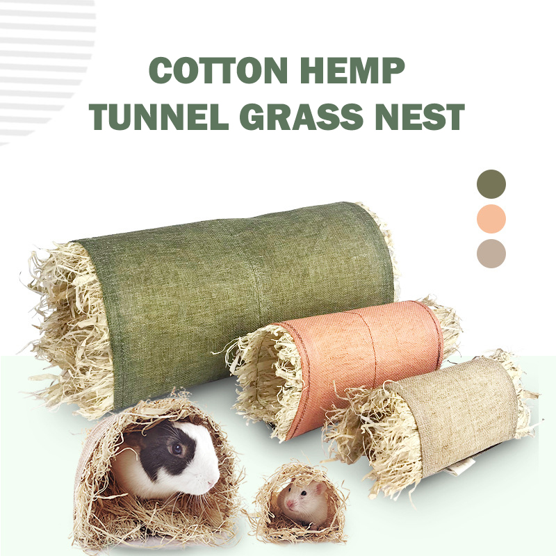 dongcheng%20Rabbit%20Hideaway%20Toy%20Animal%20Grass%20Straw%20Bunny%20Tunnel%20Toy%20Breathable%20Guinea%20Pig%20-%20Image%205
