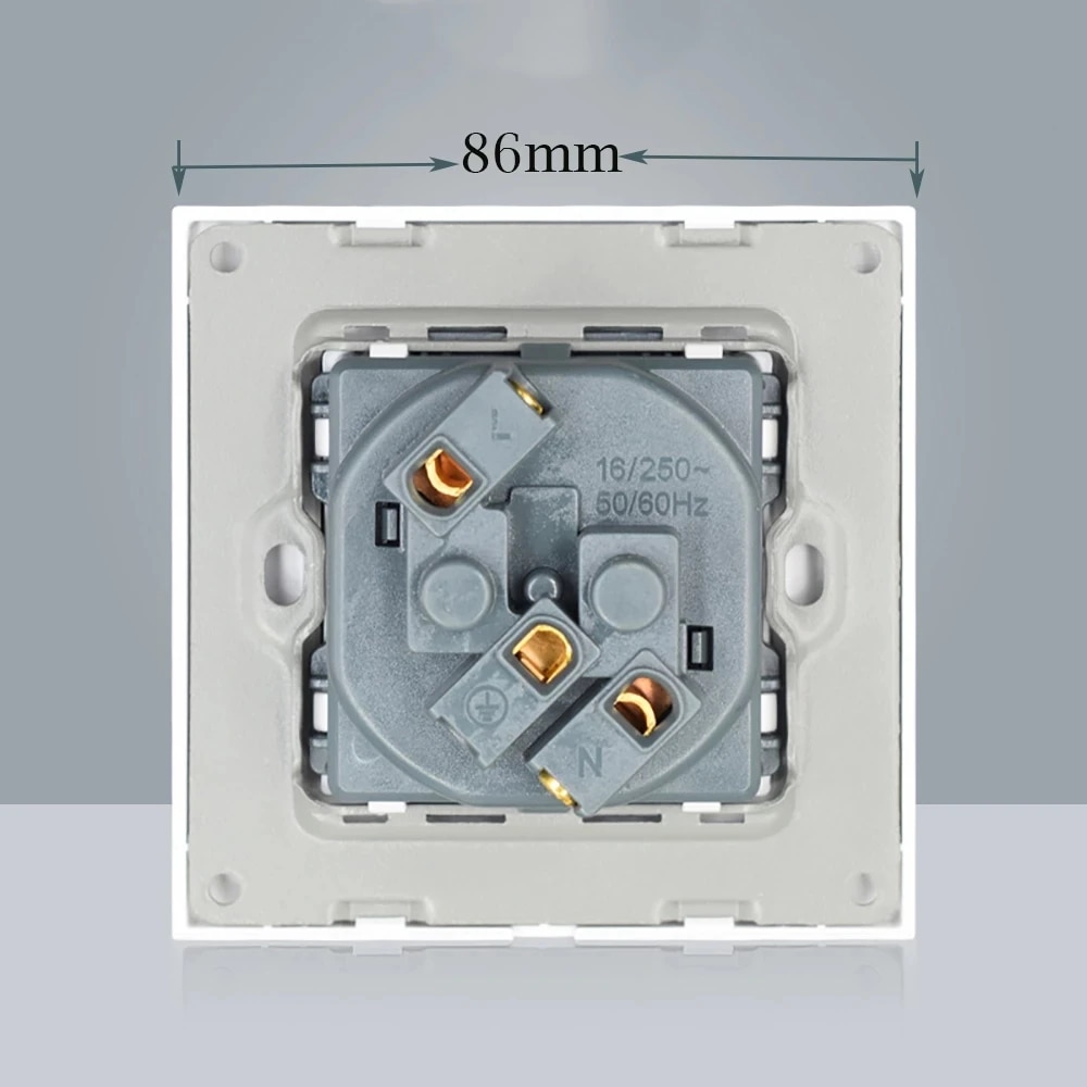 orfvqu98 Wall mounted power supply 2/3/4/5-way EU plug socket 220V 16A crystal glass panel multi jack USB charging