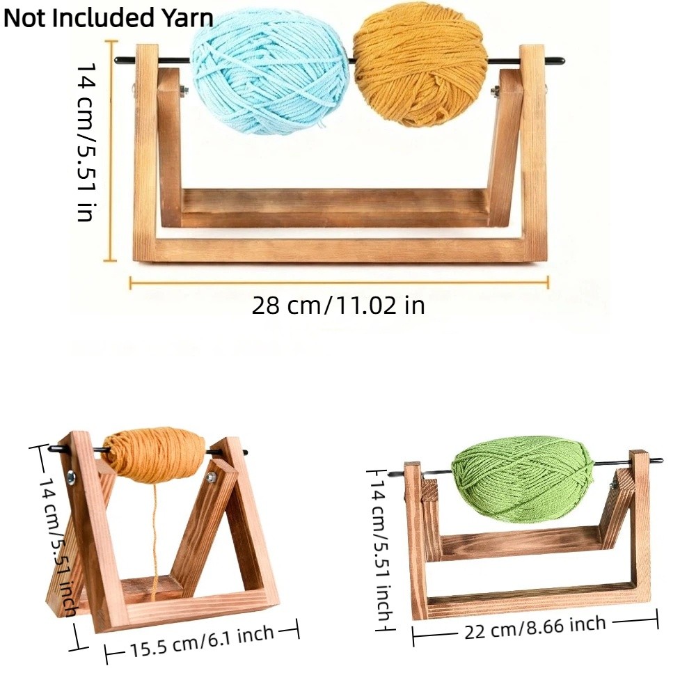 Stable Rack Rotating Wool Storage Rack Detachable Frame Wooden Yarn ...
