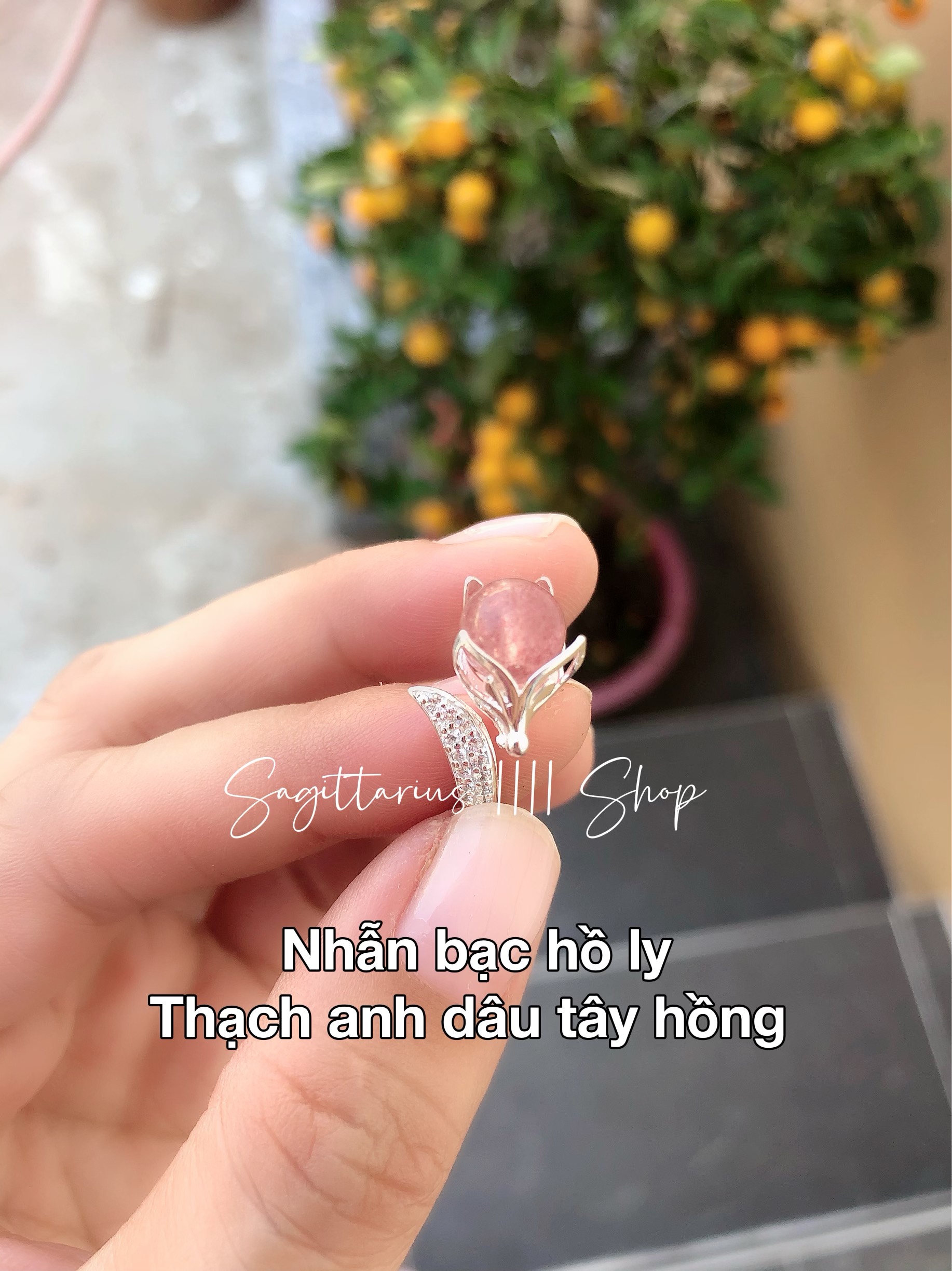 Nhẫn hồ ly bạc đá các loại free size