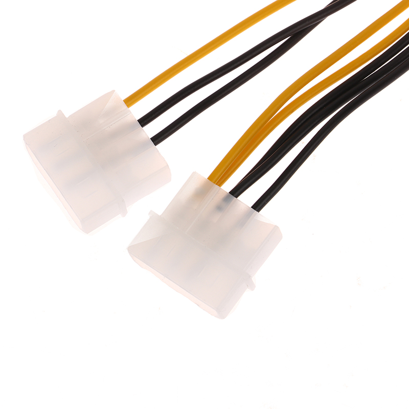 1Pc 17cm Dual 4Pin To 8Pin Video Card Power Cord Y Shape 8 Pin PCI Express To Dual 4 Pin Graphics Card Power Cable. 
