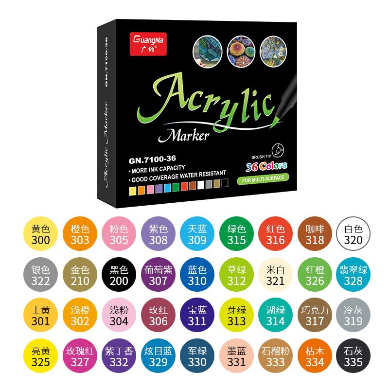 Arrtx 32 Colors Sketching Markers Dual Brush Acrylic Paint Marker