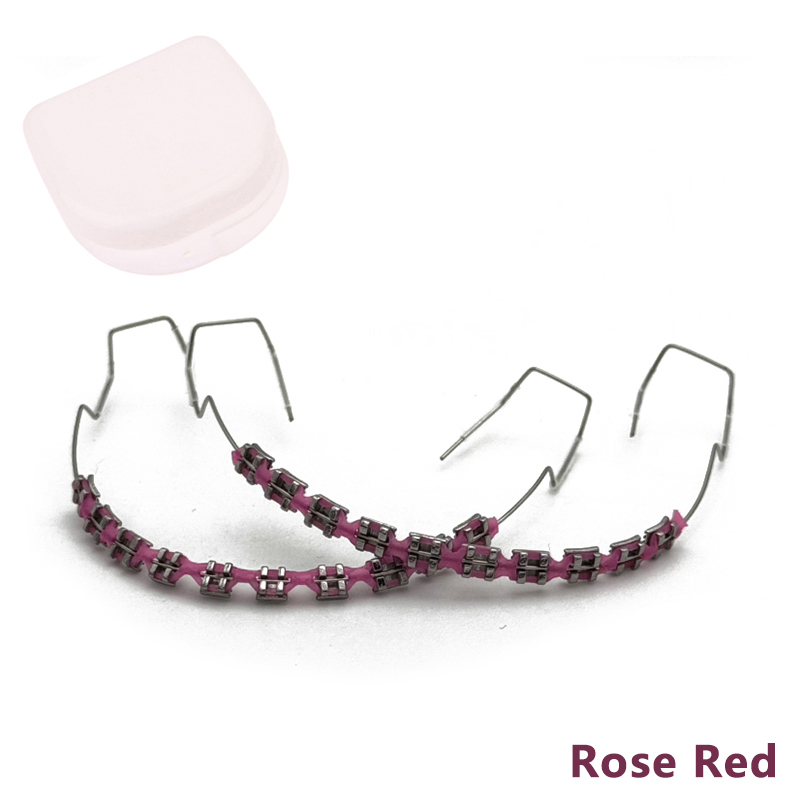 1 Pair Fake Braces Colorful Brackets For Teeth Temporary Metal Wires Metal Bracket Orthodontic Ligature Ties Dental Netiie. 