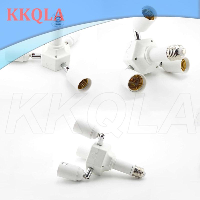 QKKQLA Adjustable E27 To 4 E27 Bulbs Base Splitter Socket Led Lamp Base Light Holder Adapter Converter 4 Heads For Led Light
