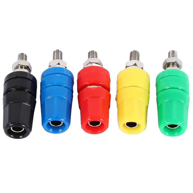 5Pcs M4X36 Pure Copper Terminal 4Mm Banana Jack Socket 20A Binding Post Banana Plug Connector