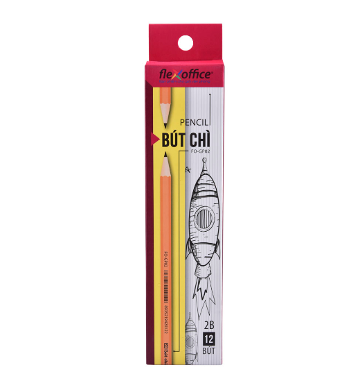 Bút chì gỗ 2B Flexoffice FO-GP02 (12 cây/ hộp)