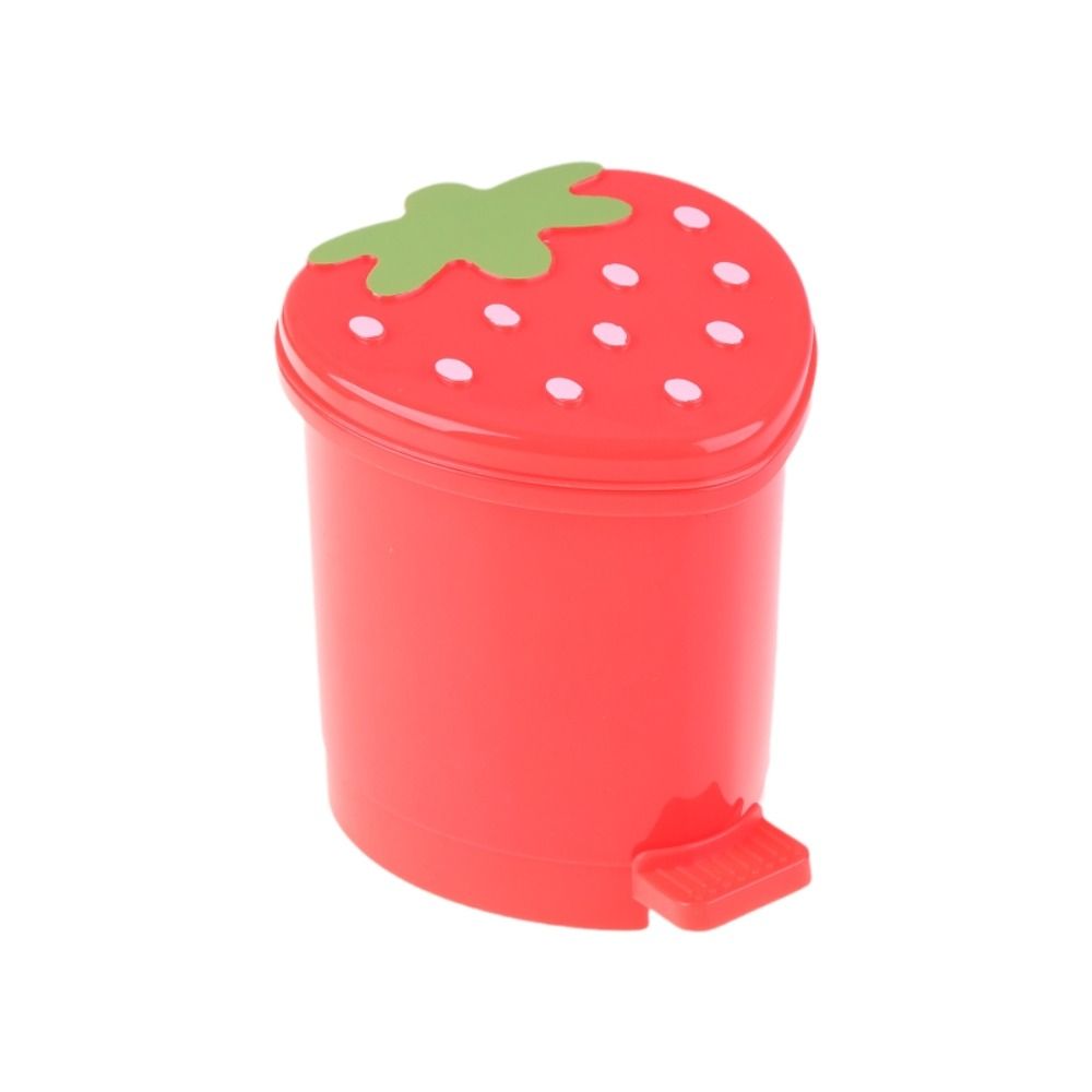 RADISH Mini Màu hồng Dễ thương Dâu tây Niêm phong Không mùi Có thể giặt Thùng rác Có Nắp Thùng rác Giỏ rác Thùng rác Thùng rác