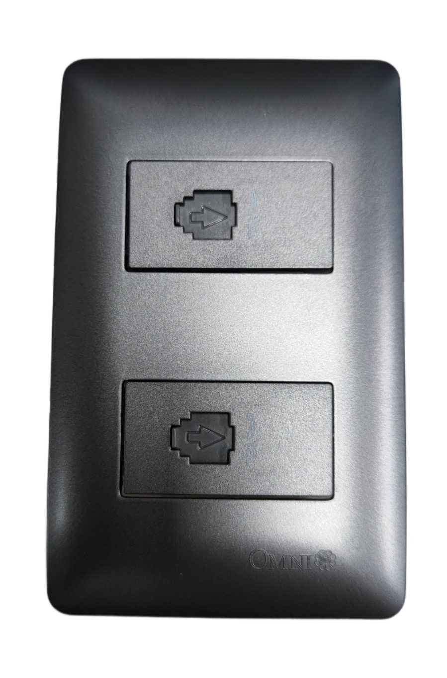 2 Gang Telephone Outlet with Plate ( Designer Series) Graphite Omni DWT