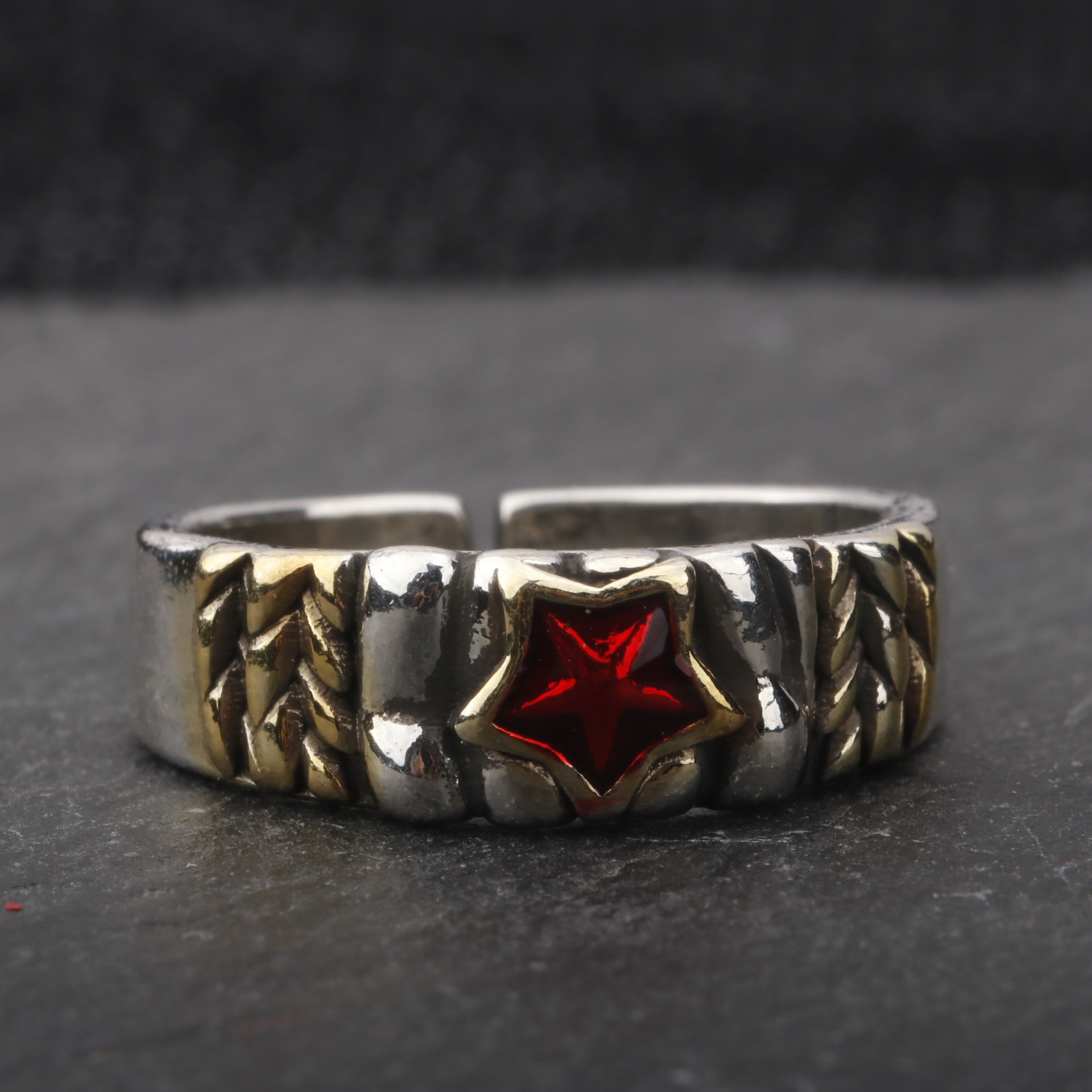 Red Fist Rings 【Top Picks】Soviet Union Iron Fist Red Star Ring Male Mercenary Society ...