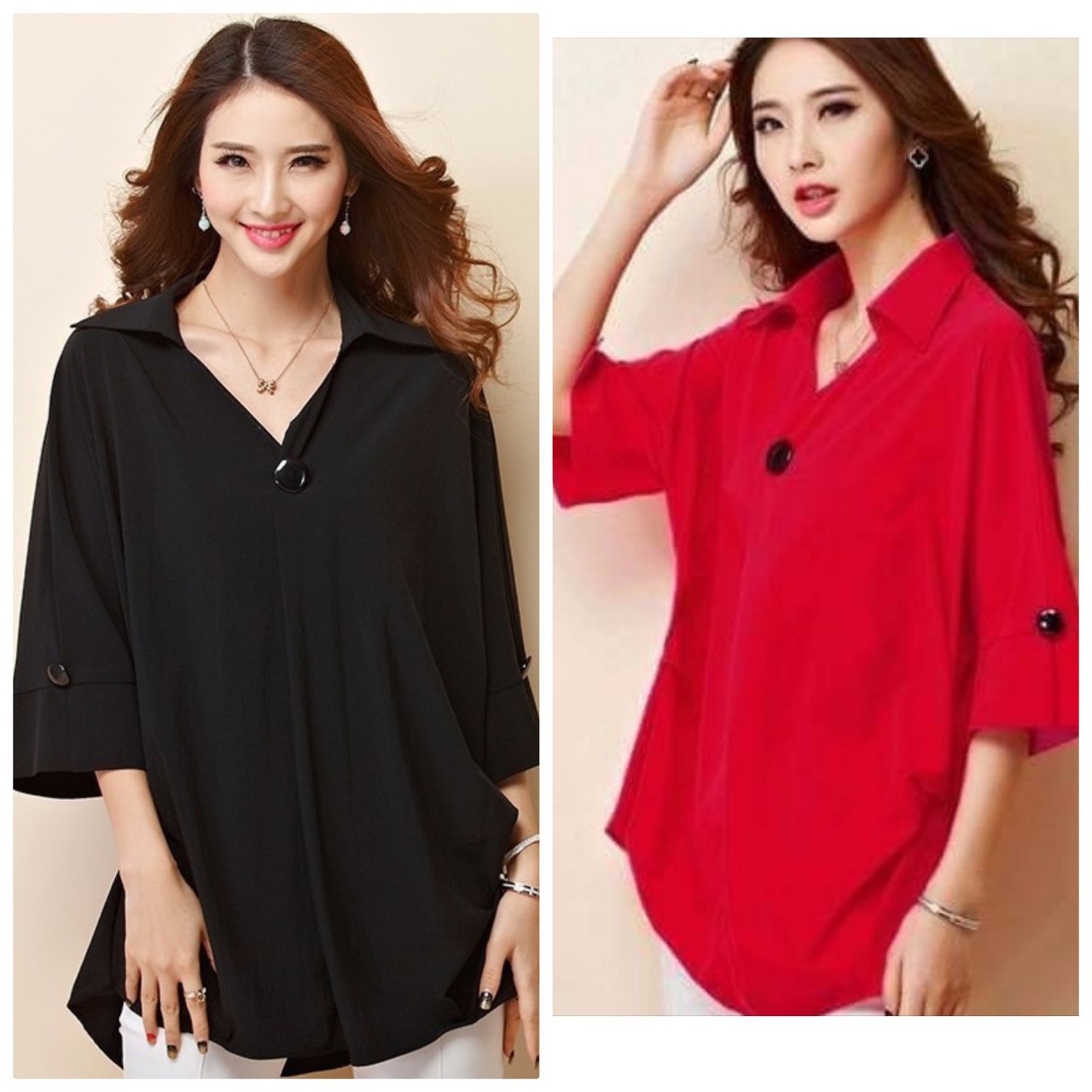 [HCM]ÁO SƠ MI FORM RỘNG PHỐI NÚT ĐỦ SIZE BEYEU1688 - BY1013
