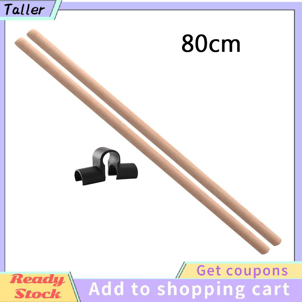 RHSH 2pcs Yoga Sticks Stretching Tool Posture Correction Wooden Sticks with Stick Buckle for Dancer Gymnasts Body Shaping（50cm Humpback Correction Stick 