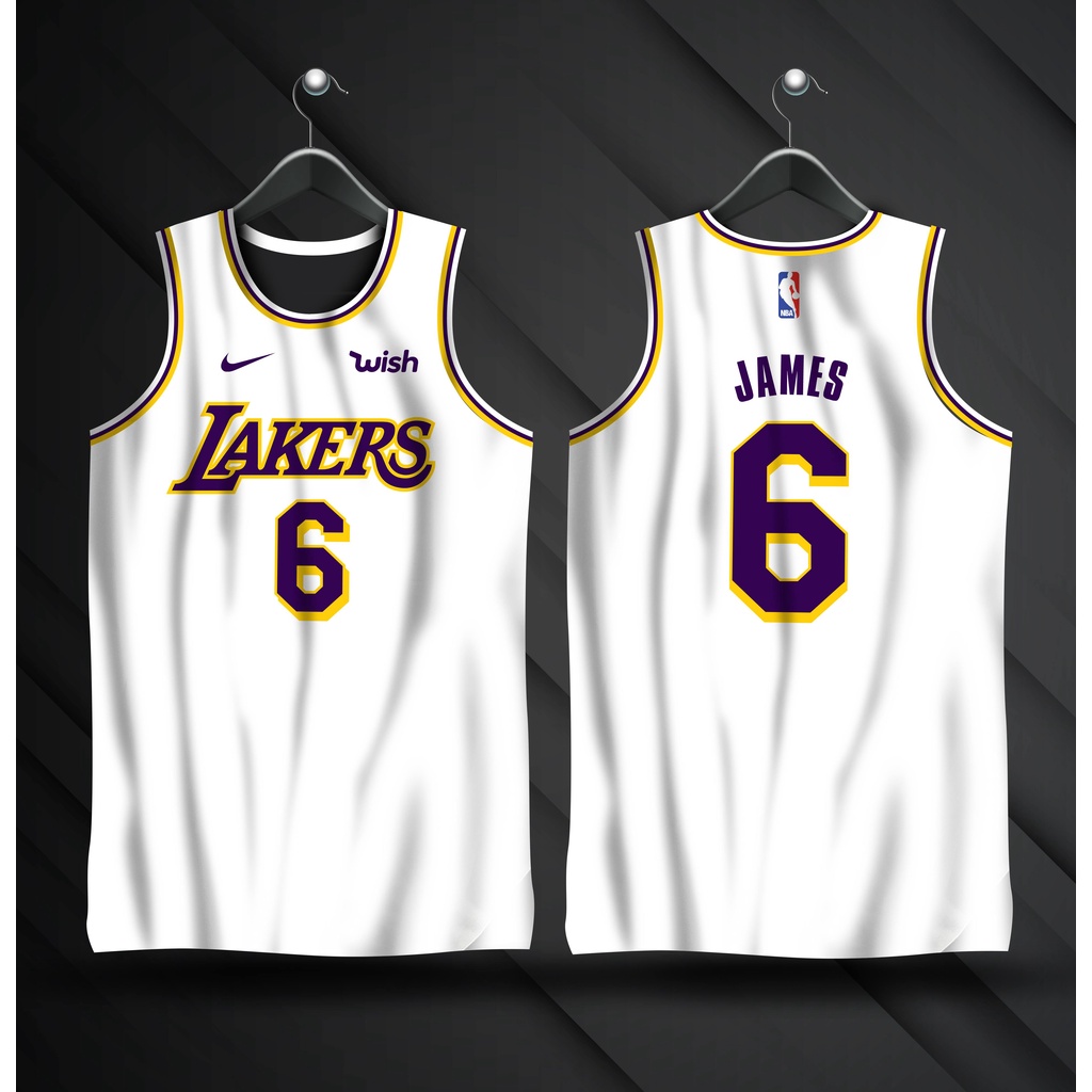 LA Lakers LeBron James #6 Nike Wish Sponsor Logo NBA Mauritius