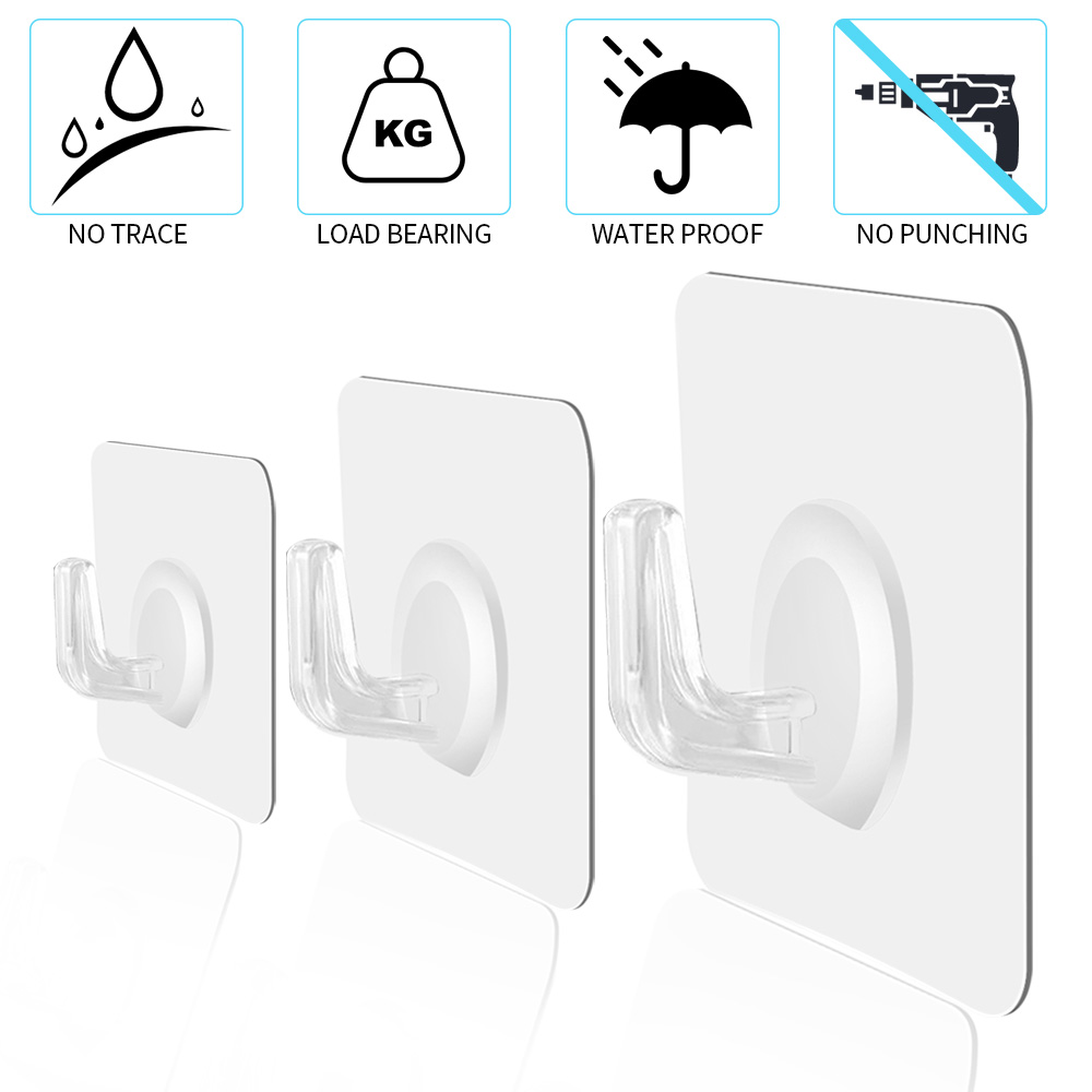 1/5/10PCS Multifunction Punch-free Self Adhesive Wall Storage Hook / Power Plug Socket Holder Non-Marking Screw Hanging Stickers /Kitchen&Bathroom Hanging Storage Hook
