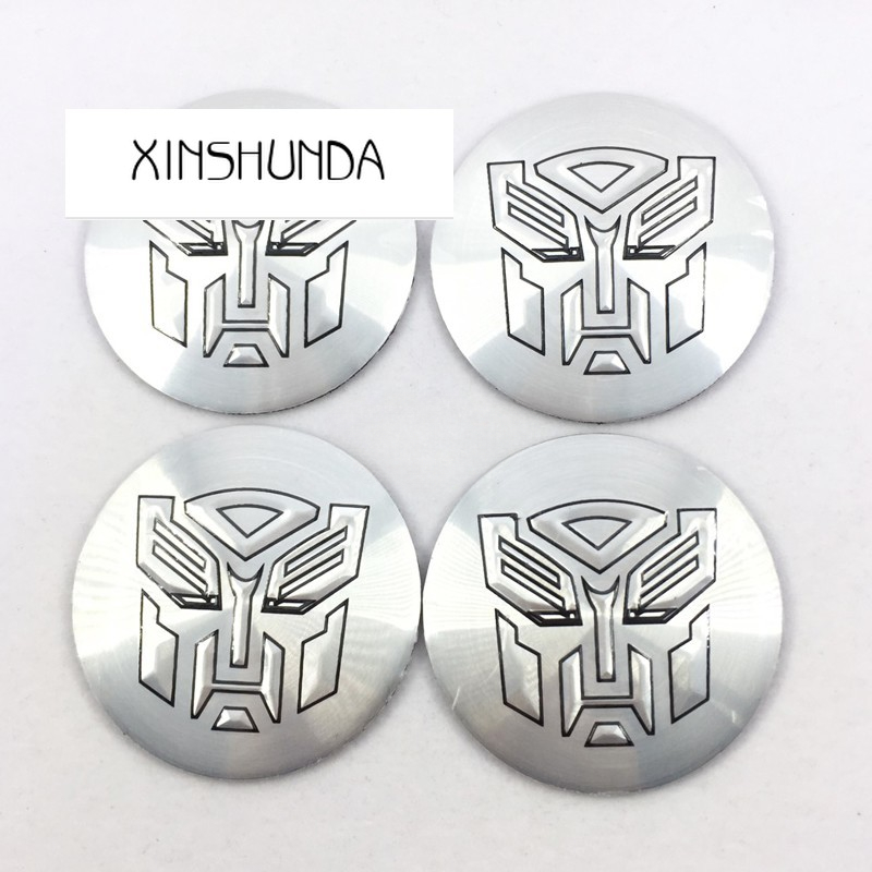 XSD 4 X 56mm Transformer Autobot Logo Wheel Hub Center Caps Cover Emblem Badge Sticker Decal