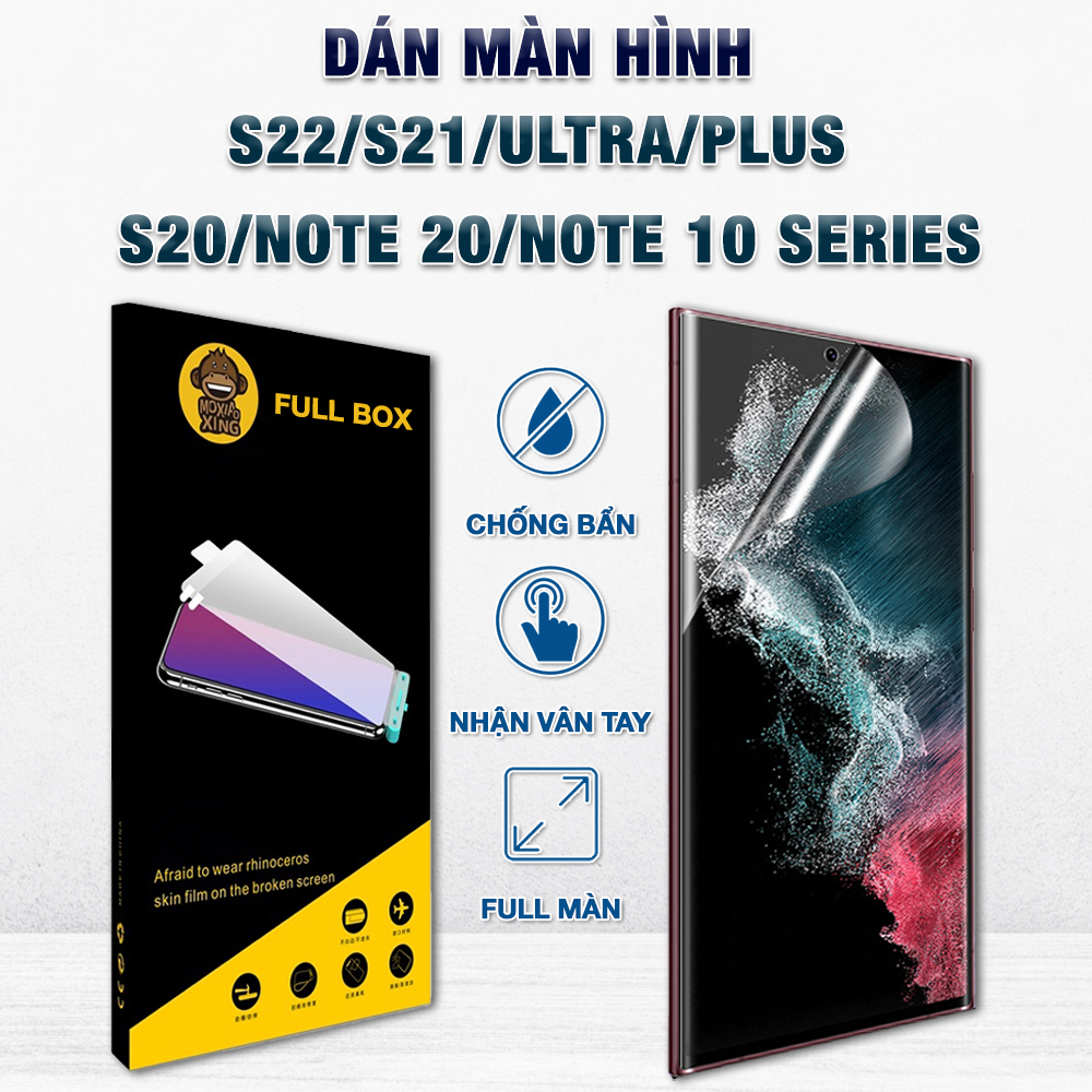 Dán màn hình Samsung S22 Ultra / S23 Ultra / S21 Plus / S20 full màn hình trong suốt PPF chính hãng Moxiao Xing