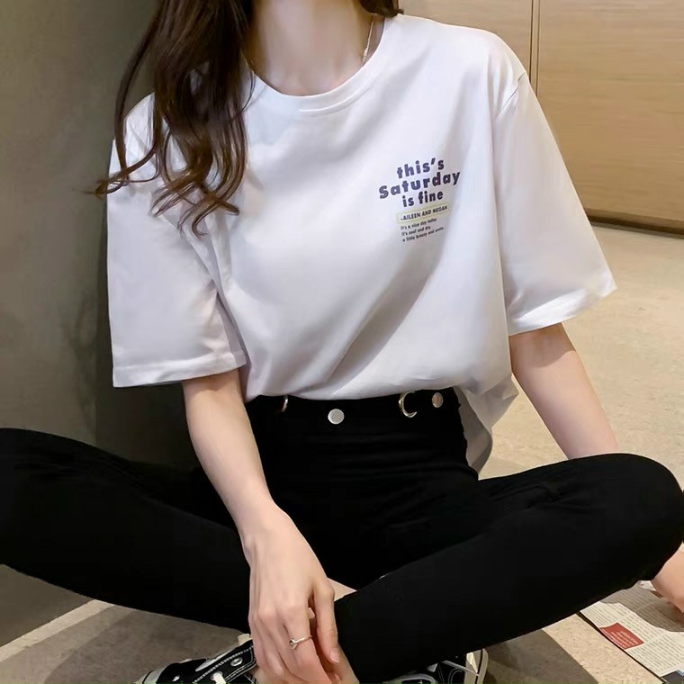 Hót hót thời trang sản phẩm áo thun tay lỡ kiểu unisex in chữ this`s saturday cực phong cách_boss.