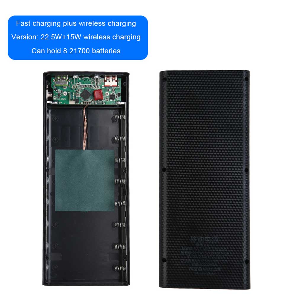 Ziqqucu Removable Battery Power Bank Set 8-cell 21700 Battery Fast Charging Wireless Charging Mobile Power Kit No Welding