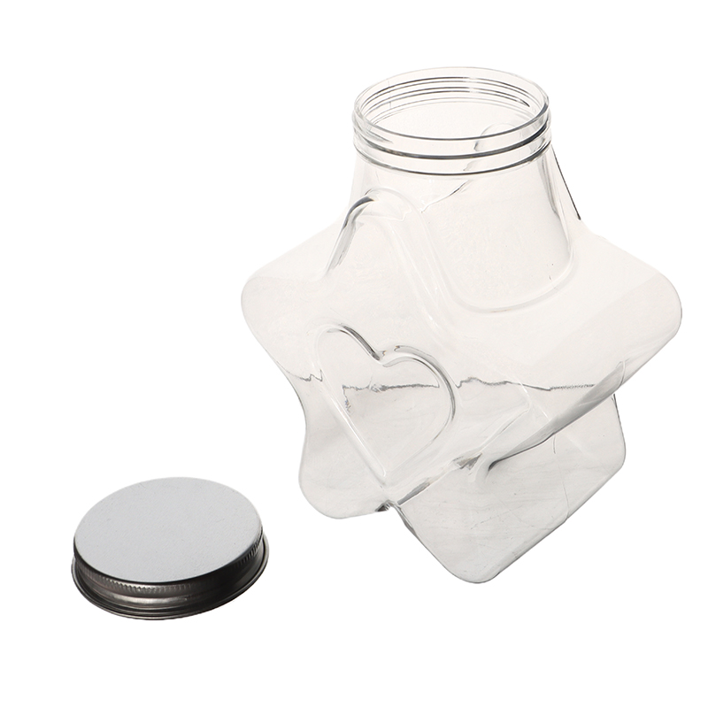 Star Shaped Doll Ornament Storage Box Plastic Bottle With Lids Food Storage Container Wide Mouth Jar Reusable Cookie Container.